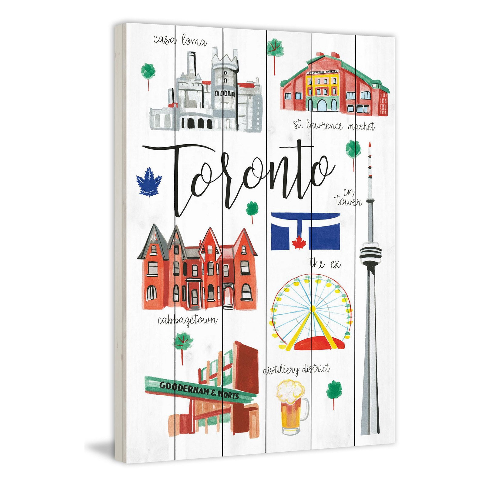 Marmont Hill "Toronto Life" by Molly Rosner Painting Print on White Wood
