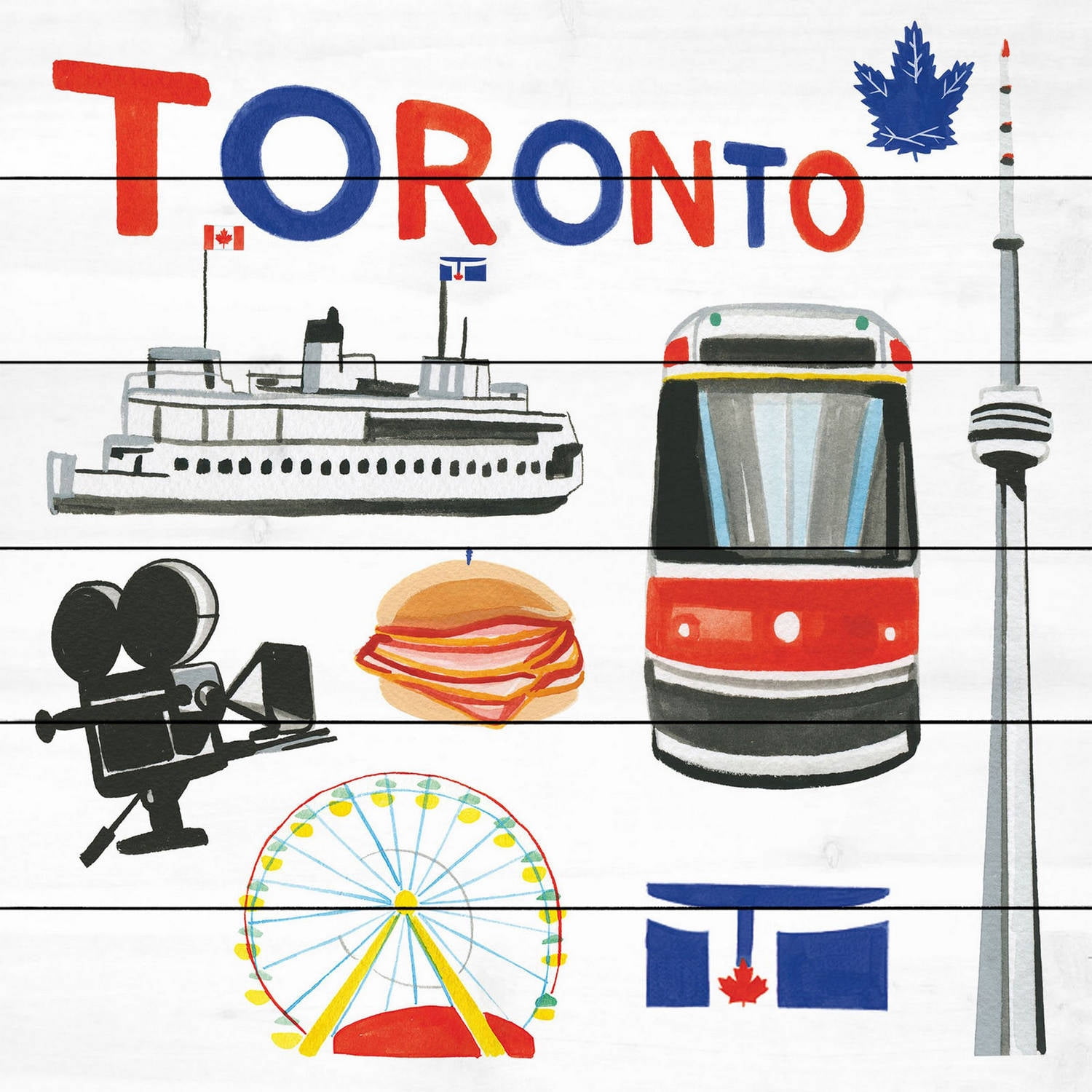 Marmont Hill "Toronto Motif" by Molly Rosner Painting Print on White Wood