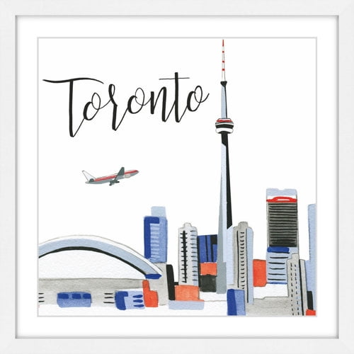 Marmont Hill "Toronto Skyline" By Molly Rosner Framed Painting Art Print, 24.0" x 1.5"