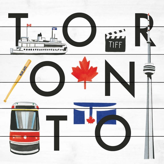 Marmont Hill "Toronto Square" By Molly Rosner Painting Art Print On White Wood, 18.0" x 1.5"