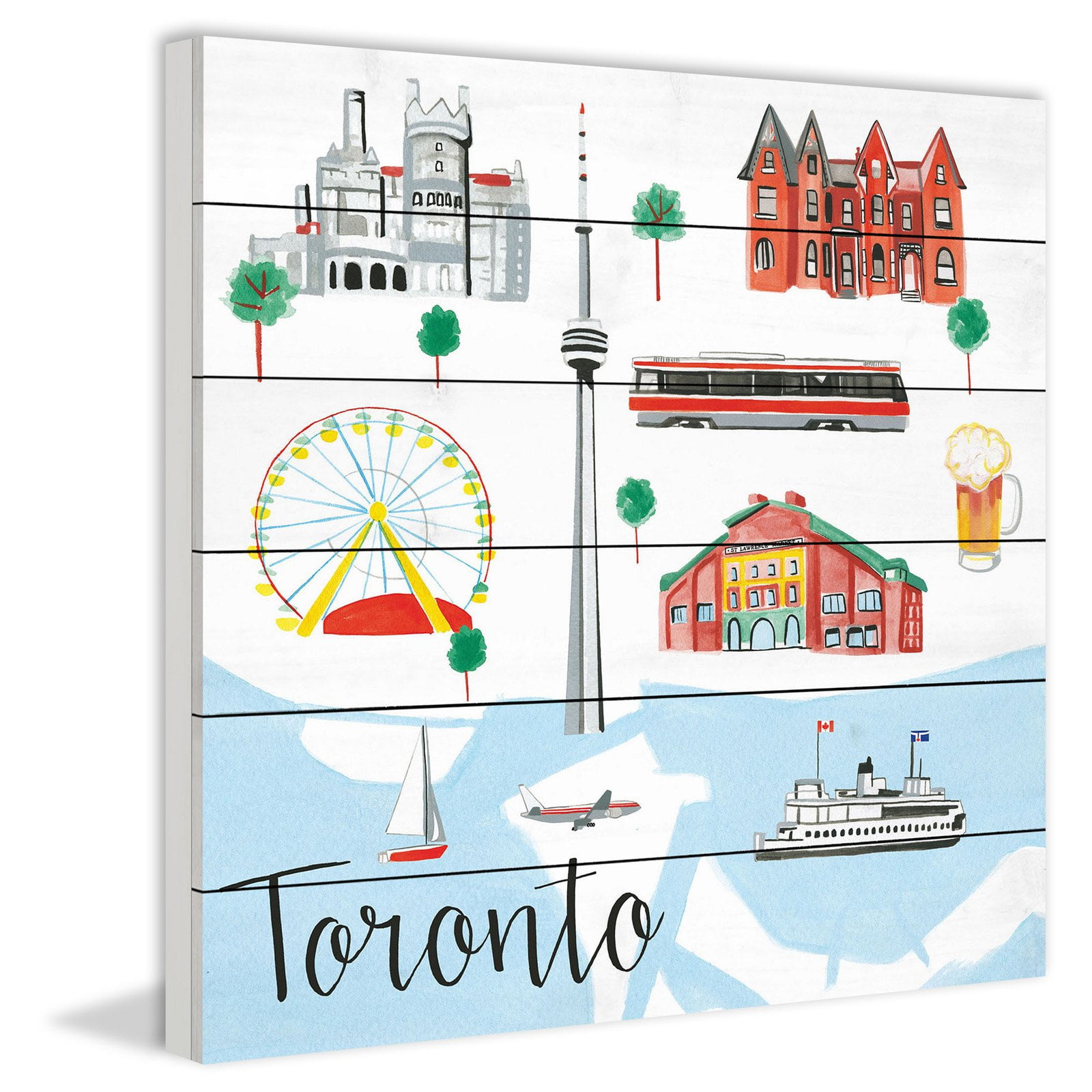 Marmont Hill "Toronto" by Molly Rosner Painting Art Print on White Wood