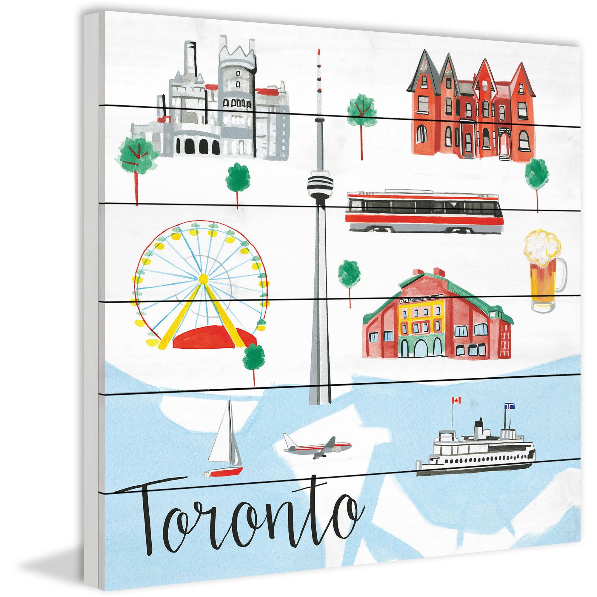 Marmont Hill "Toronto" by Molly Rosner Painting Print on White Wood