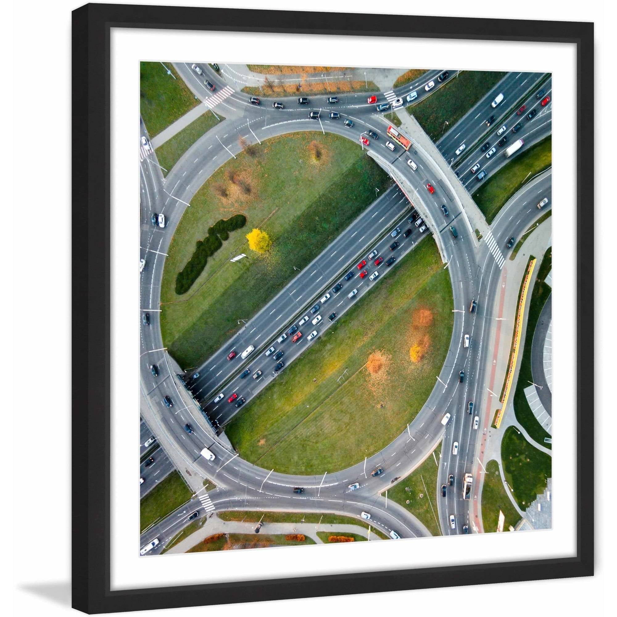 Marmont Hill "Traffic Circles" by Karolis Janulis Framed Painting Print