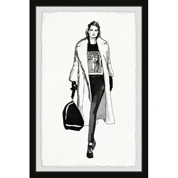 Marmont Hill Travel Girl Framed Wall Art, 16.00" x 1.50"