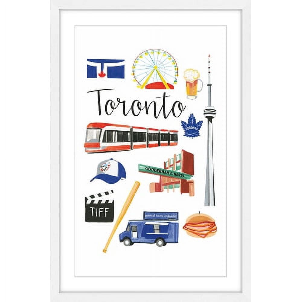 Marmont Hill "Travel Toronto" By Molly Rosner Framed Painting Art Print, 20.0" x 1.5"