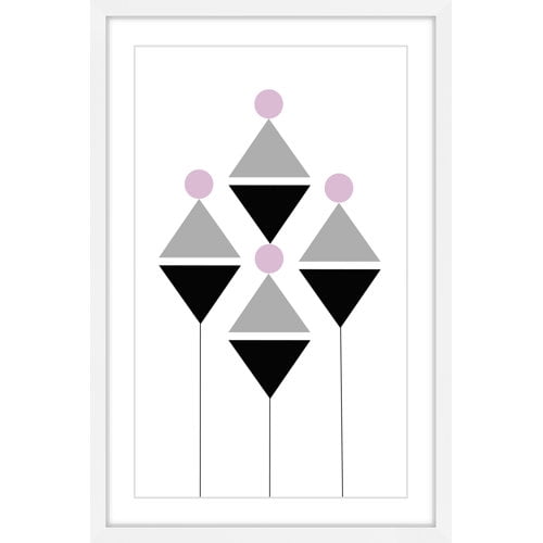 Marmont Hill "Triangle Flowers" by Katarina Snygg Framed Painting Print