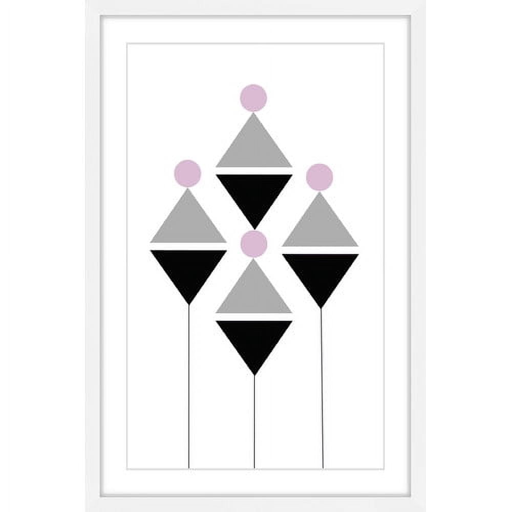 Marmont Hill "Triangle Flowers" by Katarina Snygg Framed Painting Print
