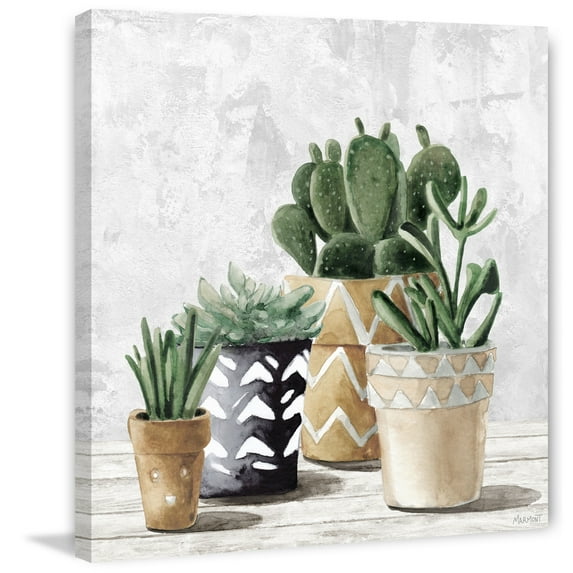 Marmont Hill Triangle Pots Painting Print on Wrapped Canvas