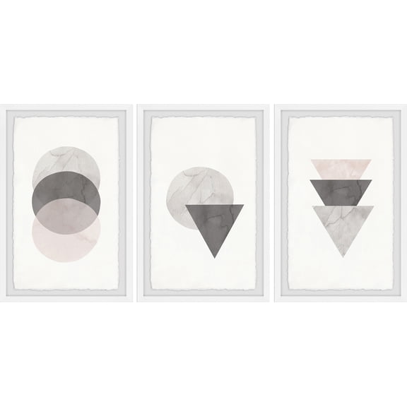 Marmont Hill Triangle and Circle Stack Triptych by Diana Alcala
