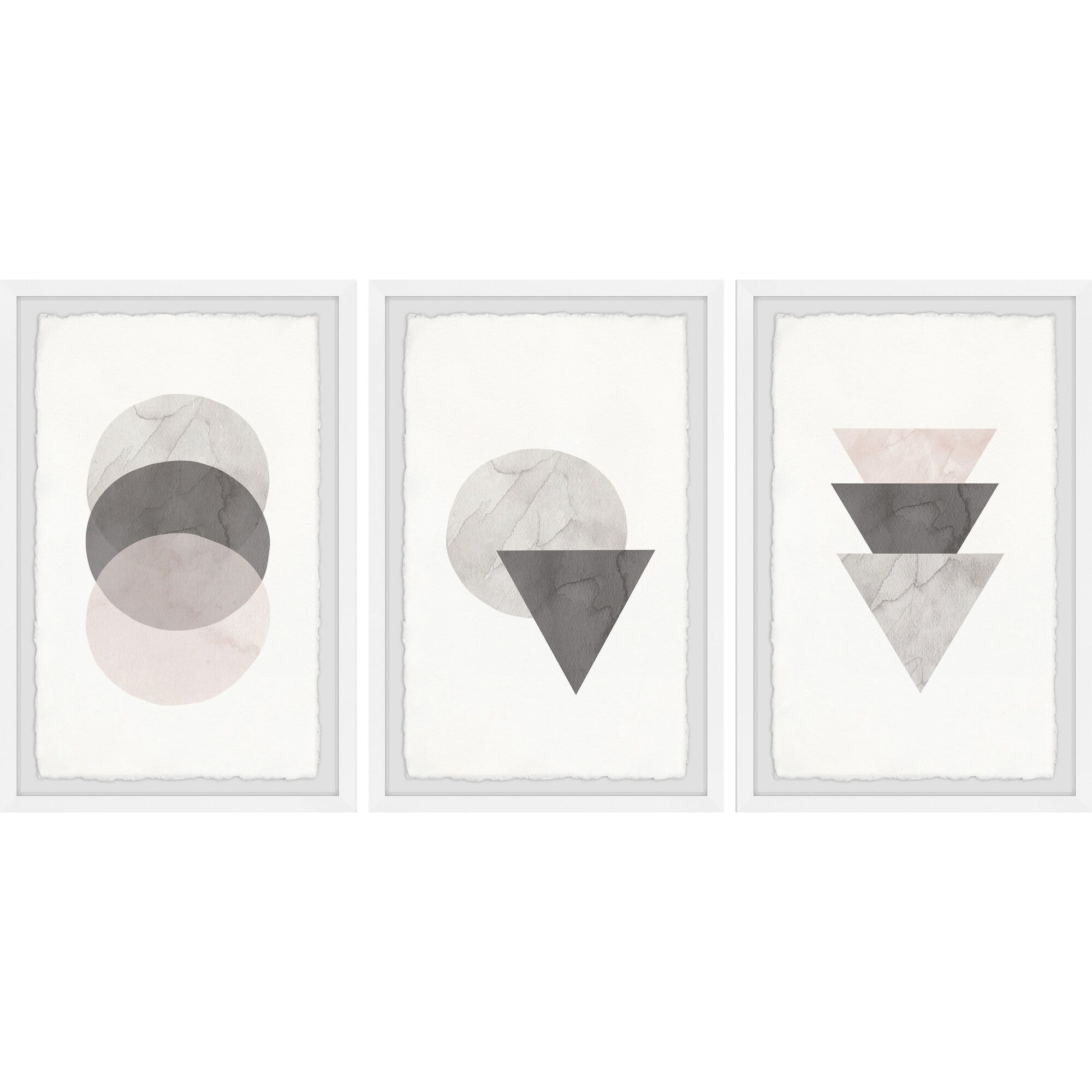 Marmont Hill Triangle and Circle Stack Triptych by Diana Alcala