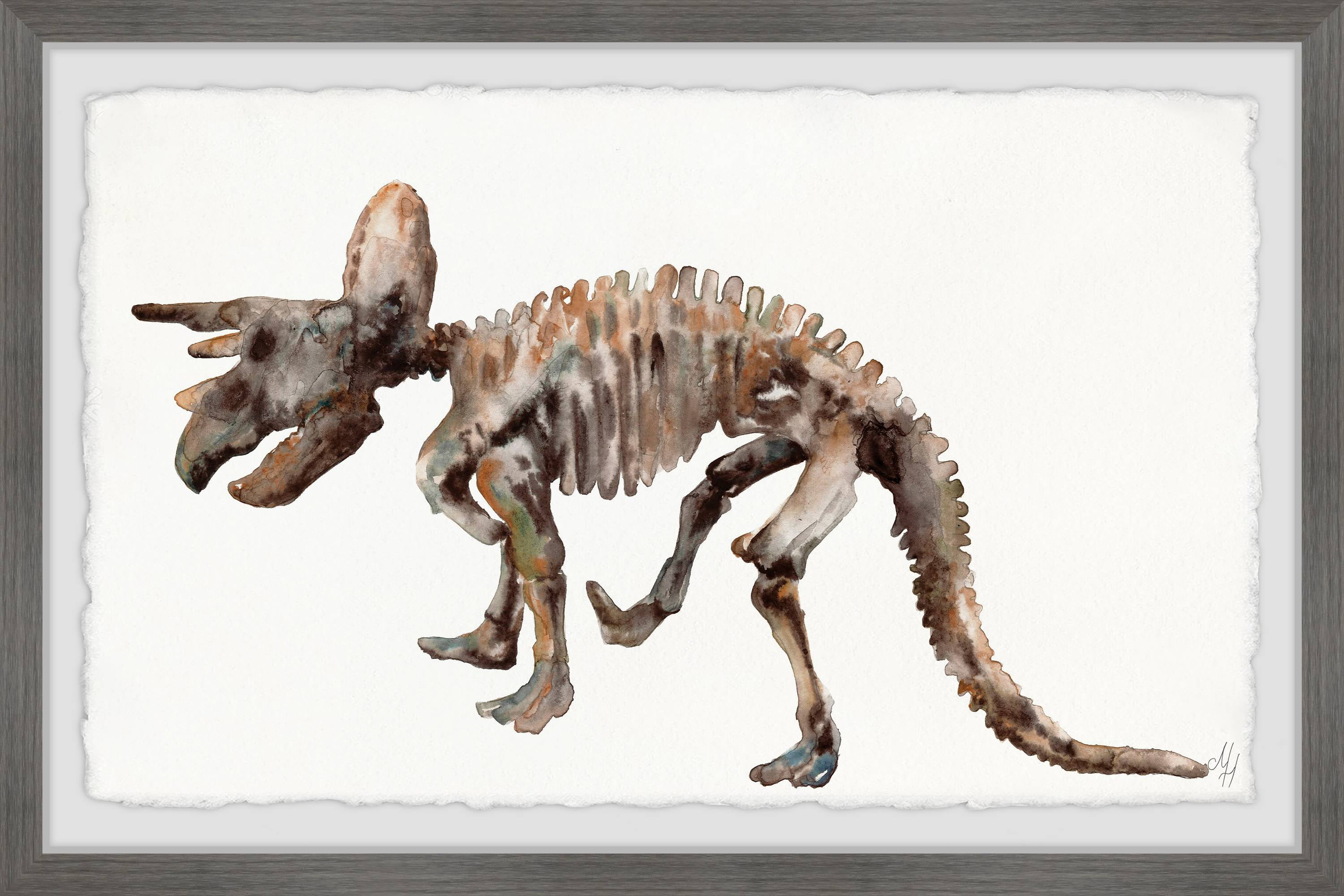 Marmont Hill Triceratops Skeleton Framed Wall Art