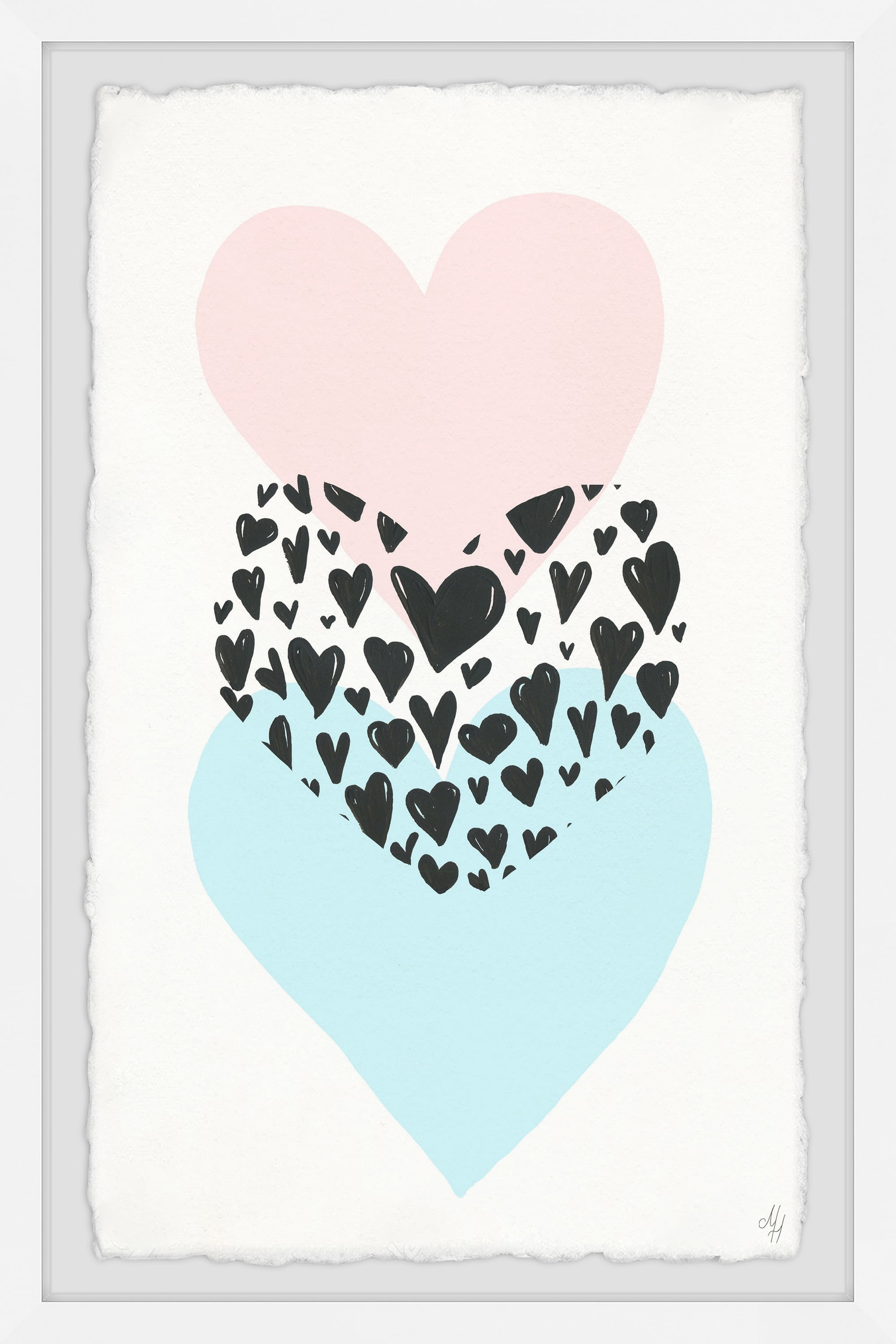 Marmont Hill Triple Hearts Framed Wall Art
