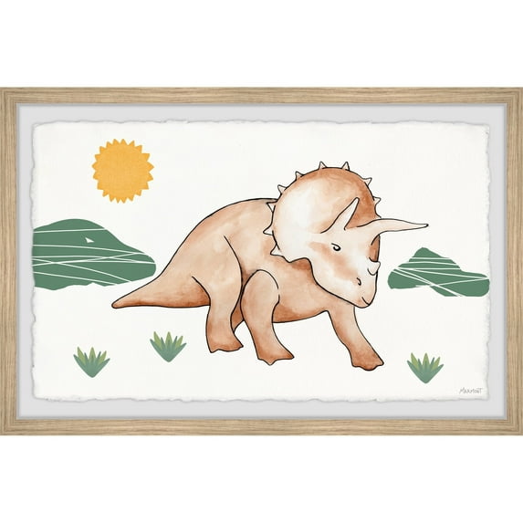 Marmont Hill Triple-Horned Dinosaur Framed Wall Art