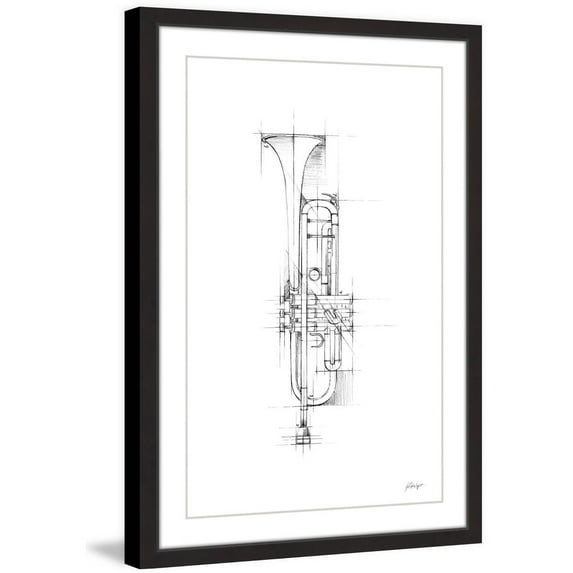 Marmont Hill "Trumpet Sketch" Framed Painting Print