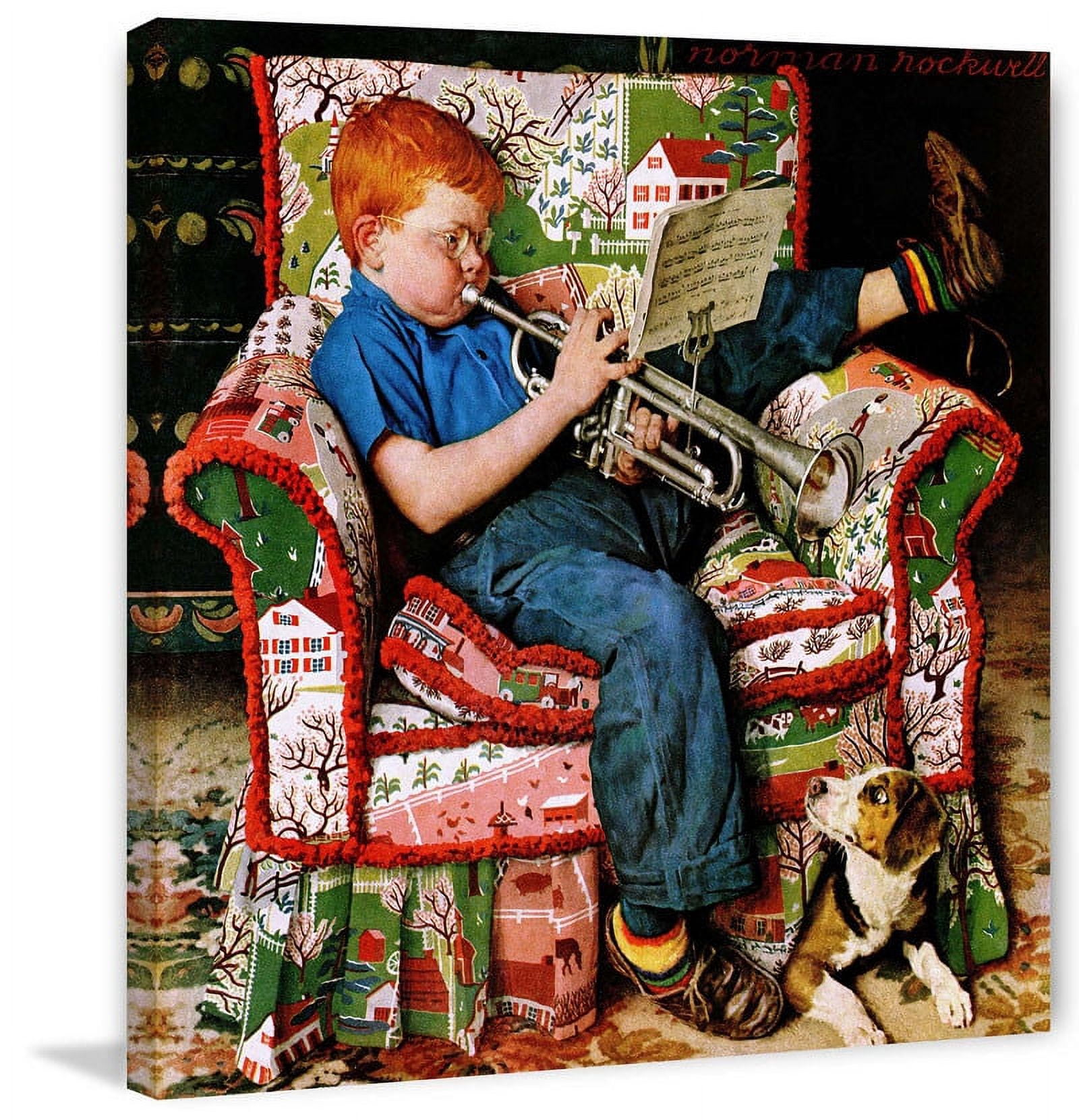 Marmont Hill "Trumpeter" by Norman Rockwell Painting Print on Canvas