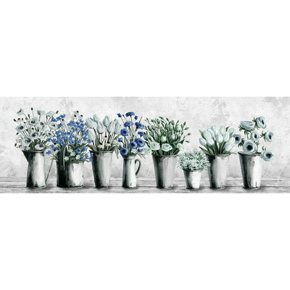 Marmont Hill Tulips and Blues Canvas Wall Art, 5" x 15"