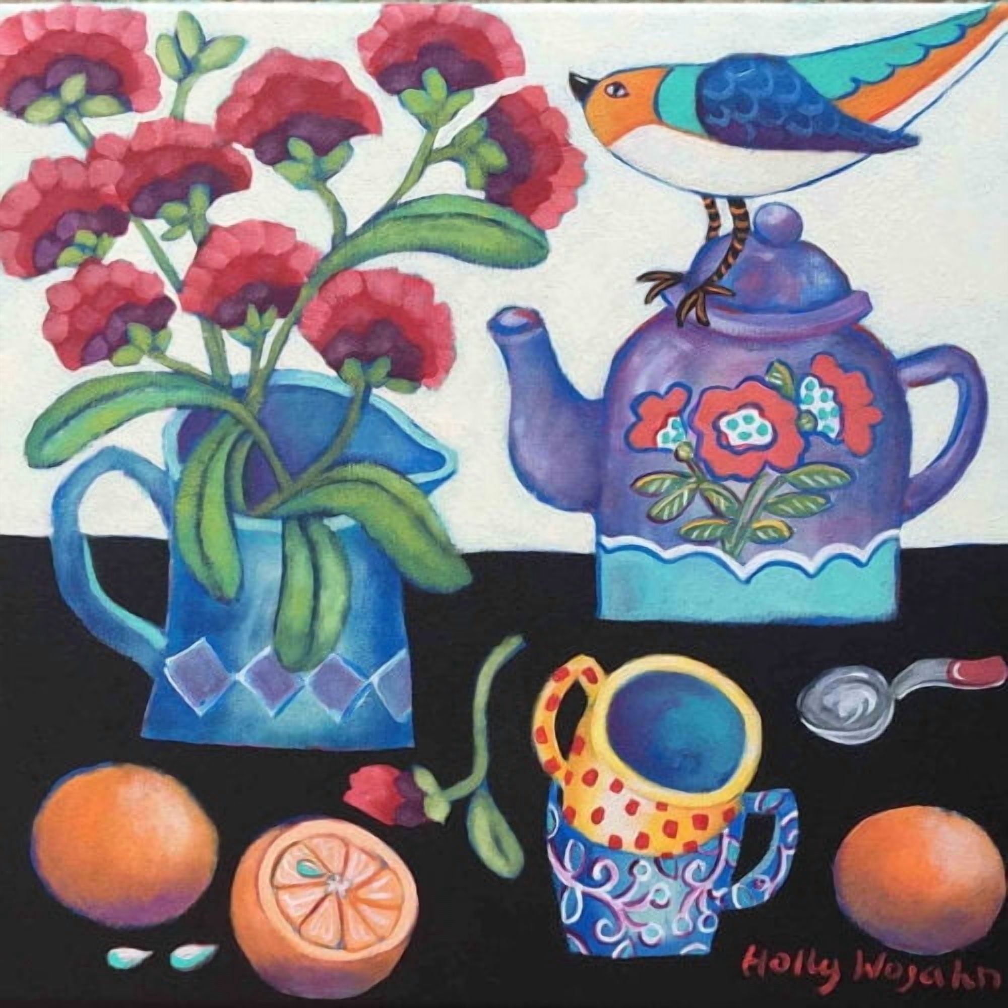 Marmont Hill "Tweet Tea" Painting Print on Canvas