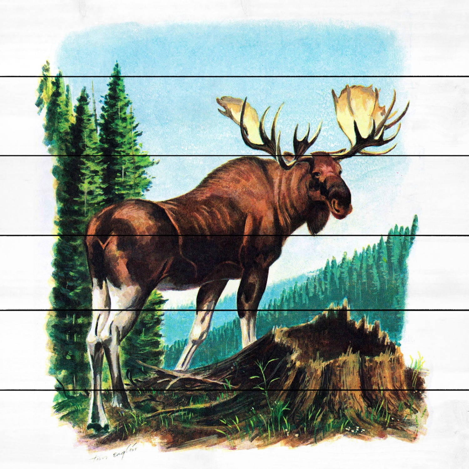 Marmont Hill "Twig Eater" Painting Print on White Wood