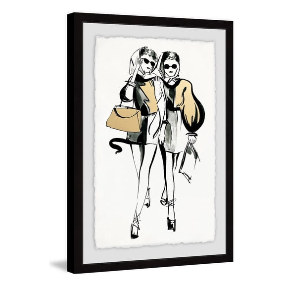 Marmont Hill Twin Fashionistas Giclee Print Framed Wall Art