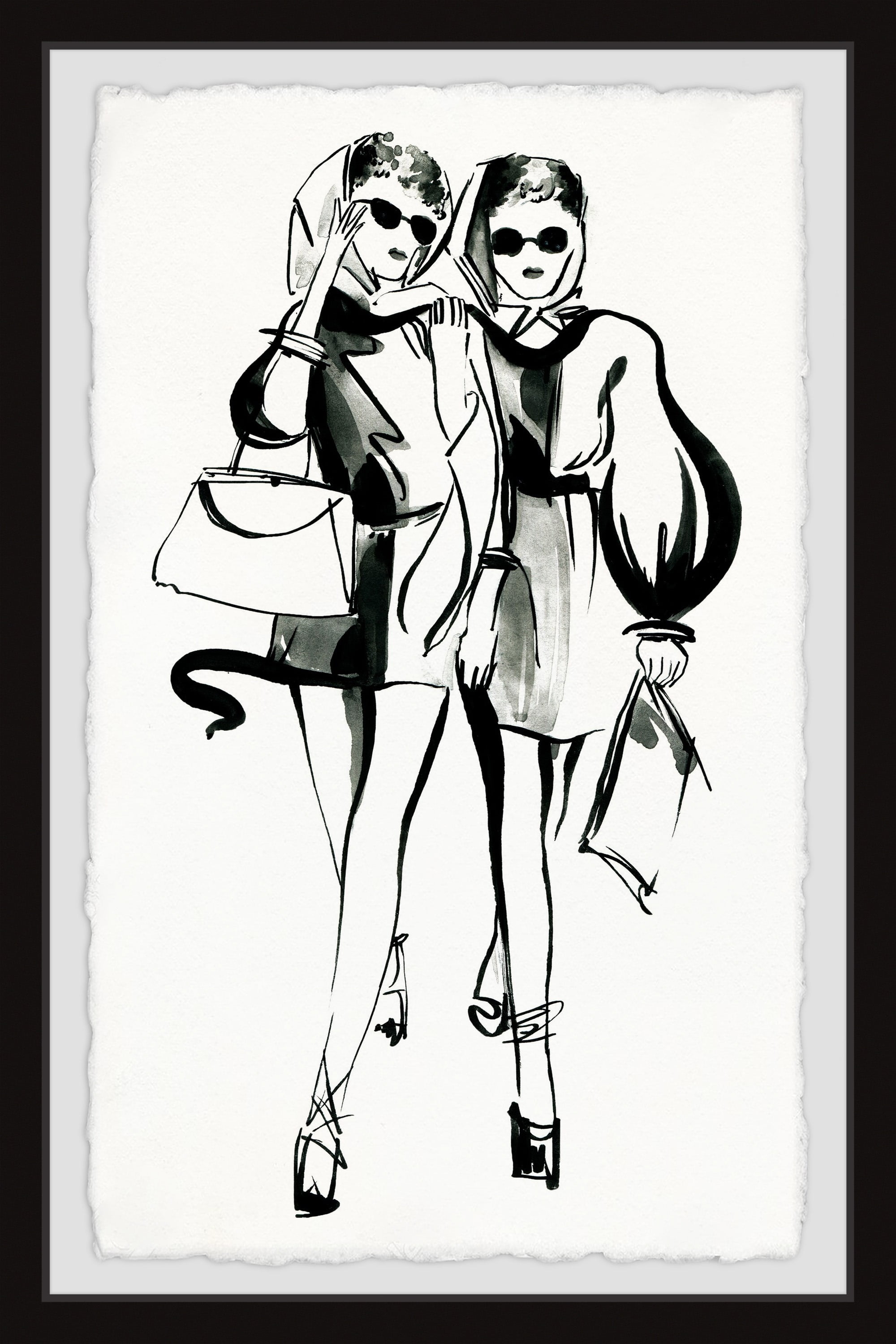 Marmont Hill Twin Fashionistas II Framed Wall Art