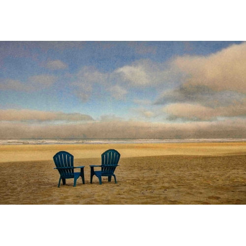 Marmont Hill "Two Chairs on the Sand 2" Painting Print on Canvas