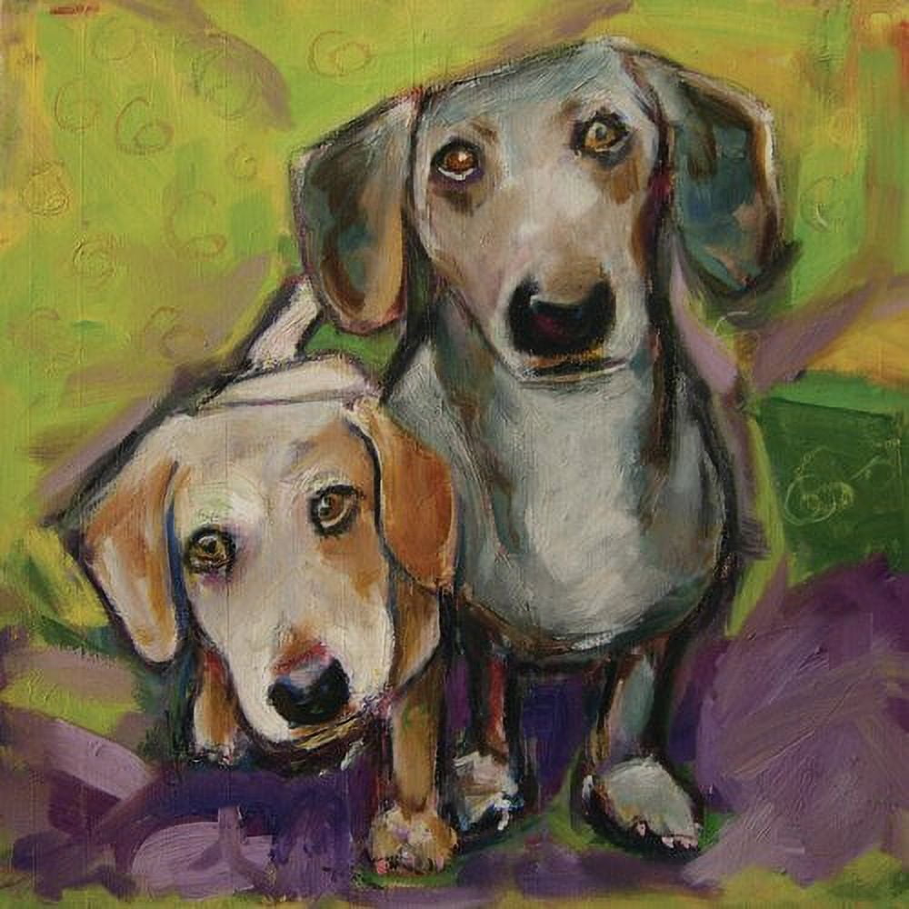 Marmont Hill "Two Dachshunds" by Tori Campisi Painting Print on Canvas