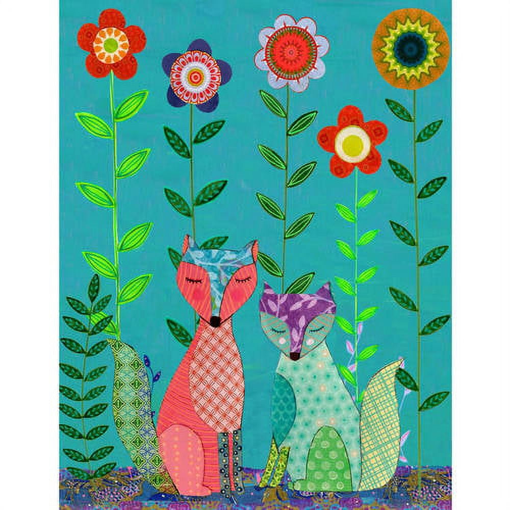 Marmont Hill "Two Foxes" by Sascalia Painting Print on Wrapped Canvas