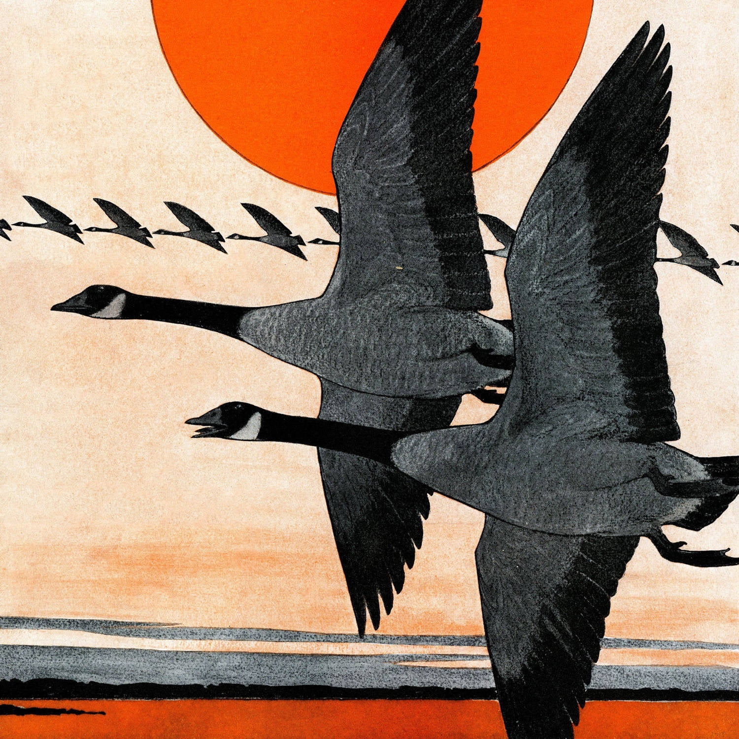 Marmont Hill - "Two Geese" Painting Print on Wrapped Canvas
