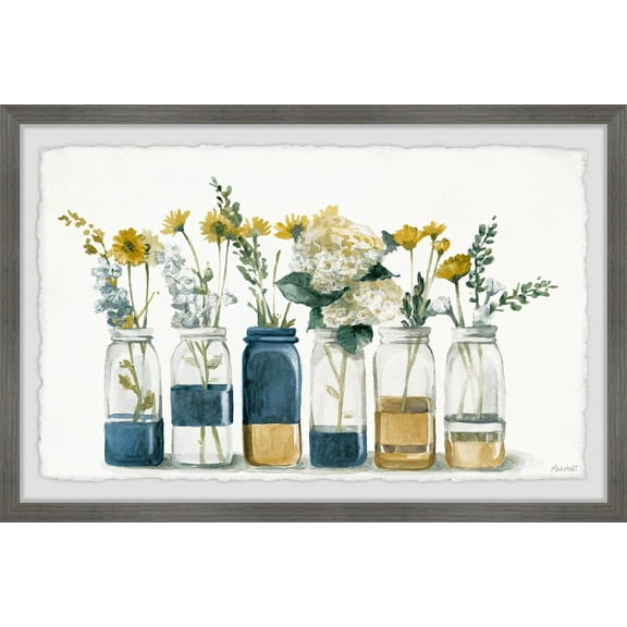 Marmont Hill Two Tone Bottles Framed Wall Art, 1.50" x 12.00"