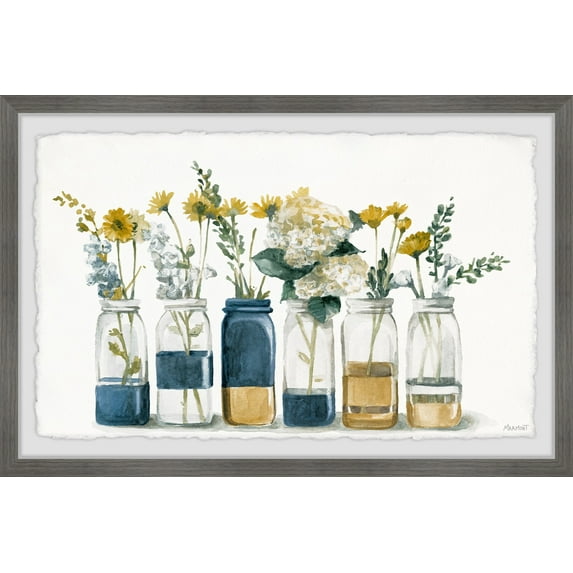 Marmont Hill Two Tone Bottles Framed Wall Art