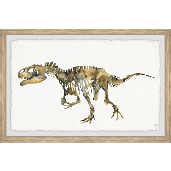 Marmont Hill Tyrant Lizard Skeleton Framed Wall Art, 12.00" x 1.50"