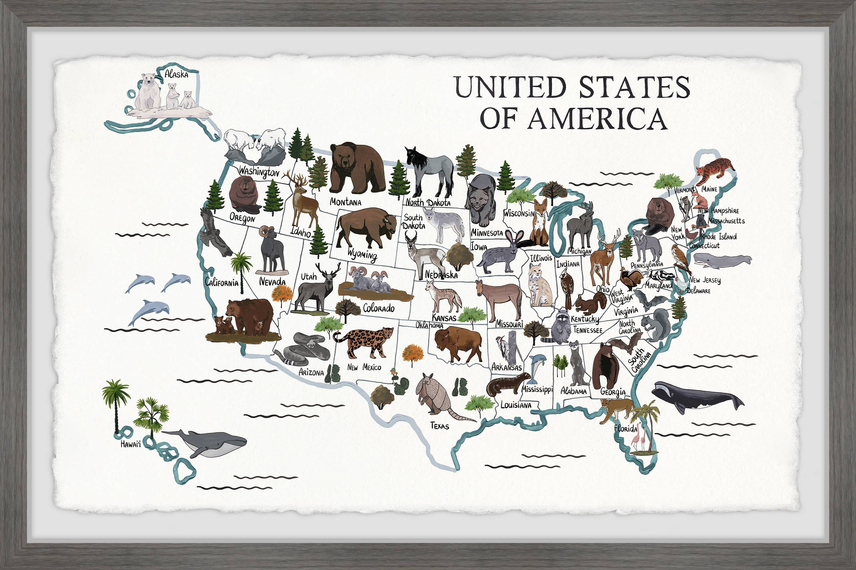 Marmont Hill US Animals Framed Wall Art