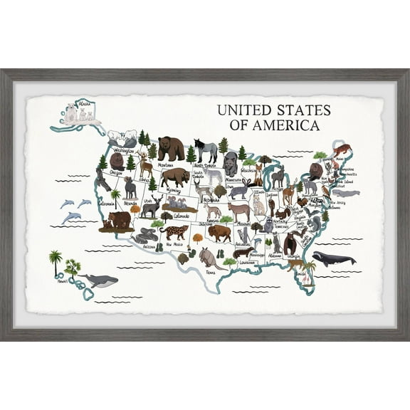 Marmont Hill US Animals Framed Wall Art