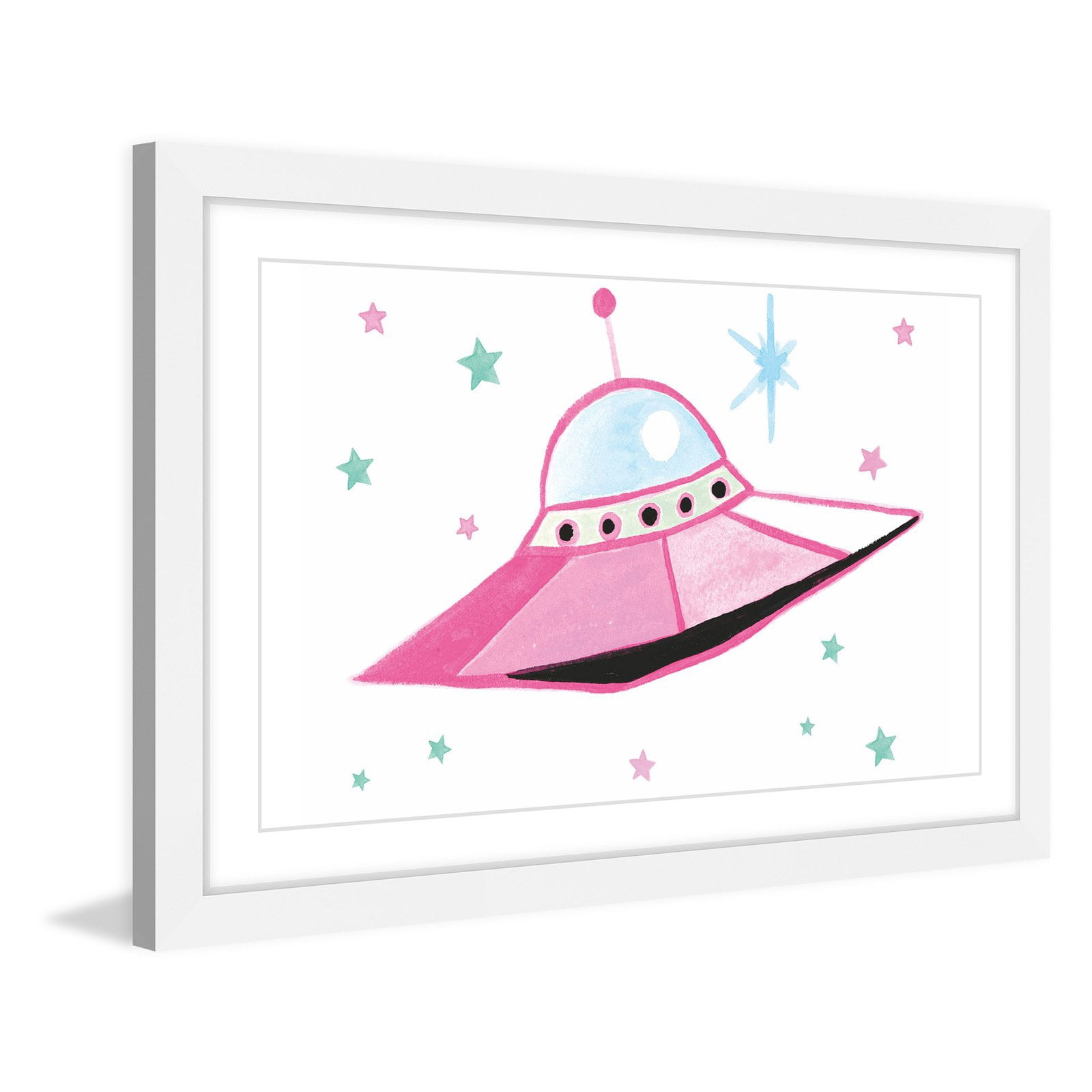 Marmont Hill "Ufo" By Molly Rosner Framed Painting Art Print, 24.0" x 1.5"