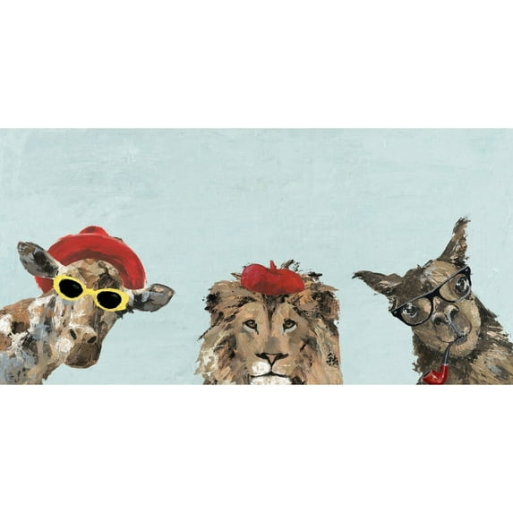 Marmont Hill Unconventional Trio Blue Painting Print on Wrapped Canvas