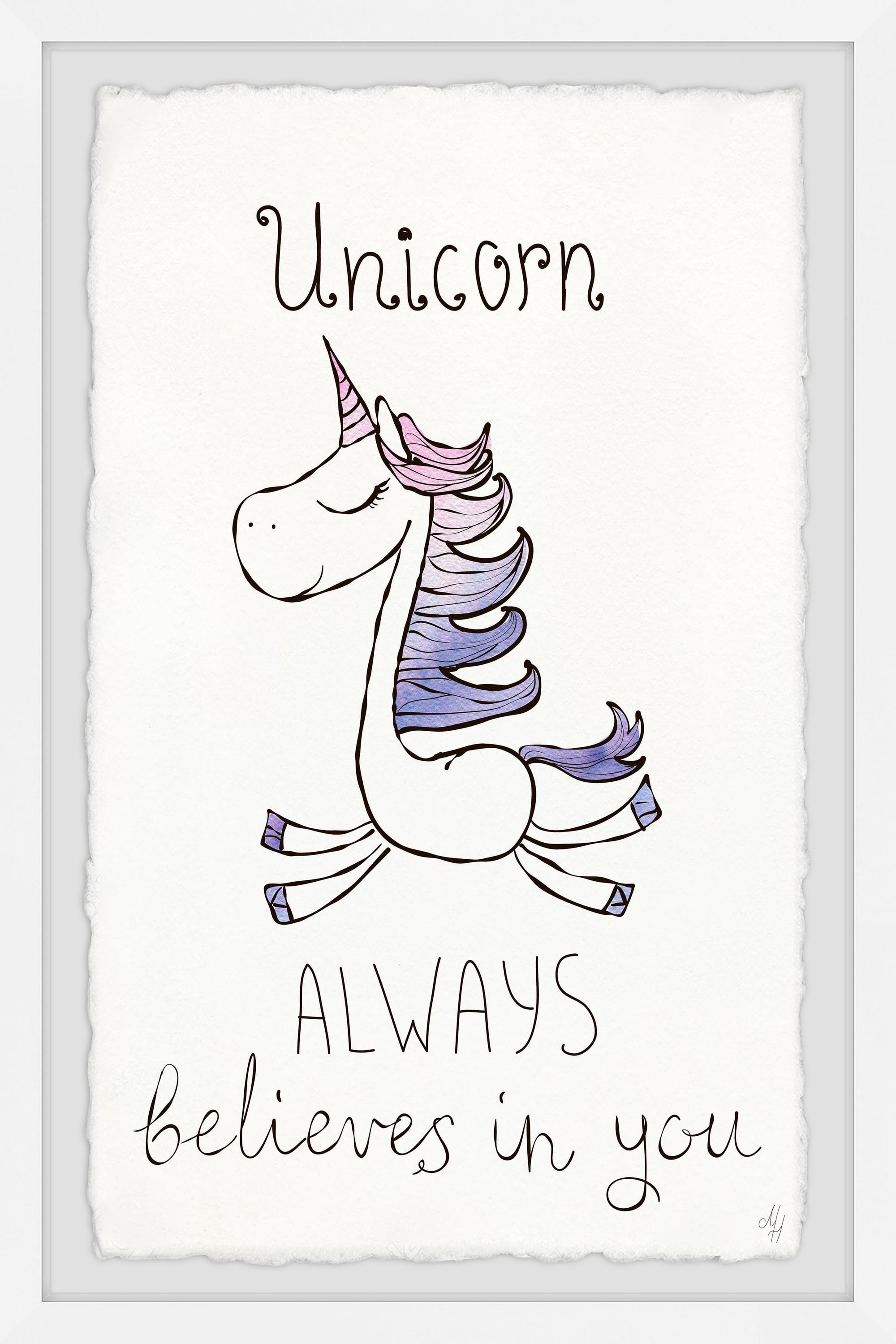 Marmont Hill Unicorn Always Believes in You Framed Wall Art