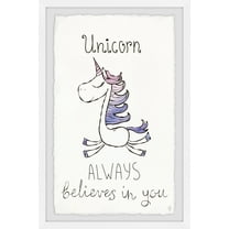 Marmont Hill Unicorn Always Believes in You Framed Wall Art