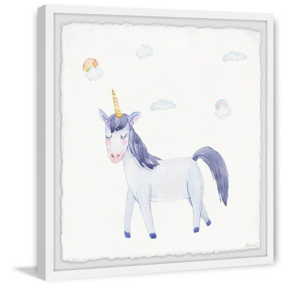 Marmont Hill Unicorn Blues Framed Painting Print