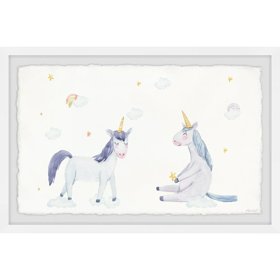 Marmont Hill Unicorn Buddies Framed Painting Print