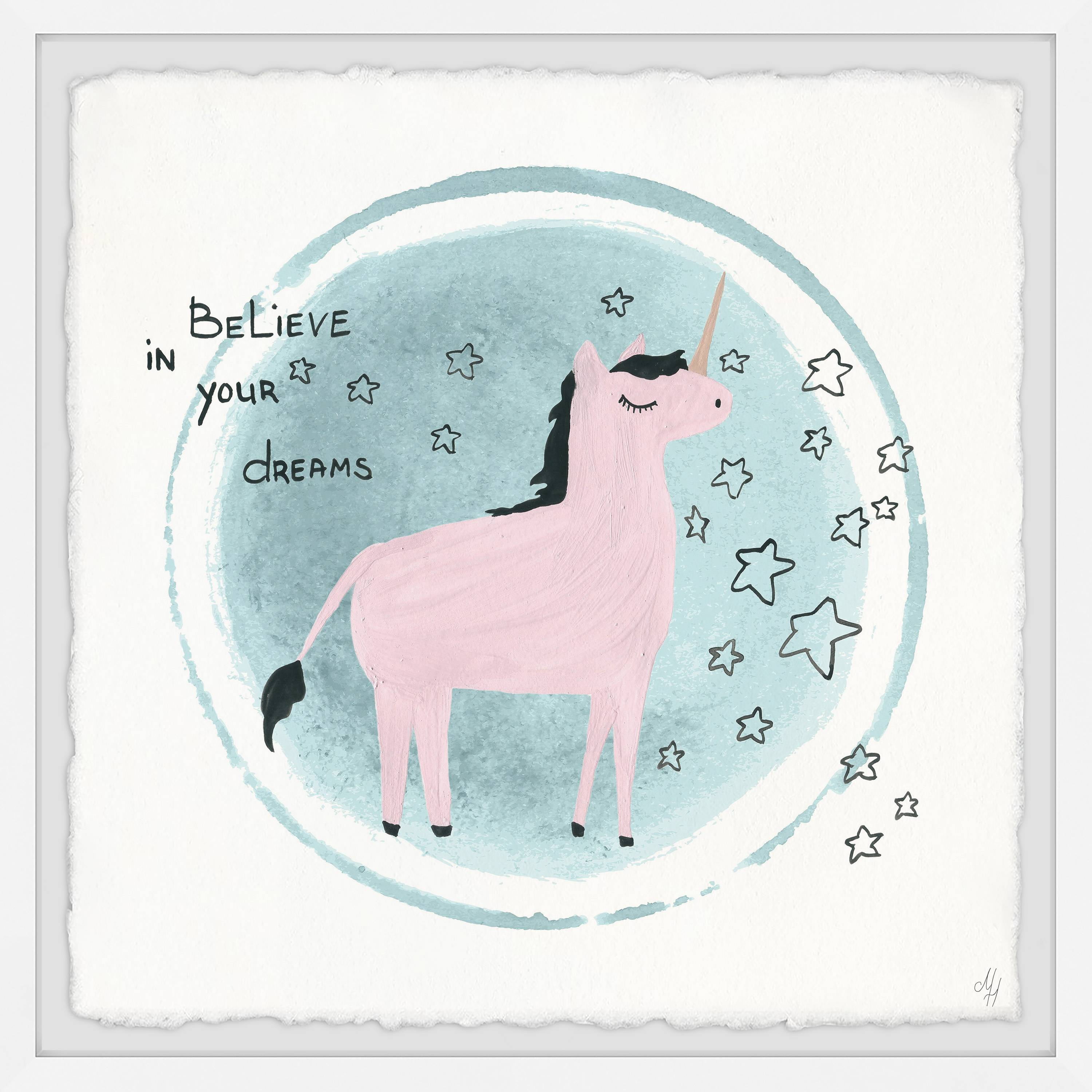 Marmont Hill Unicorn Crystal Ball Framed Wall Art, 24.00" x 1.50"