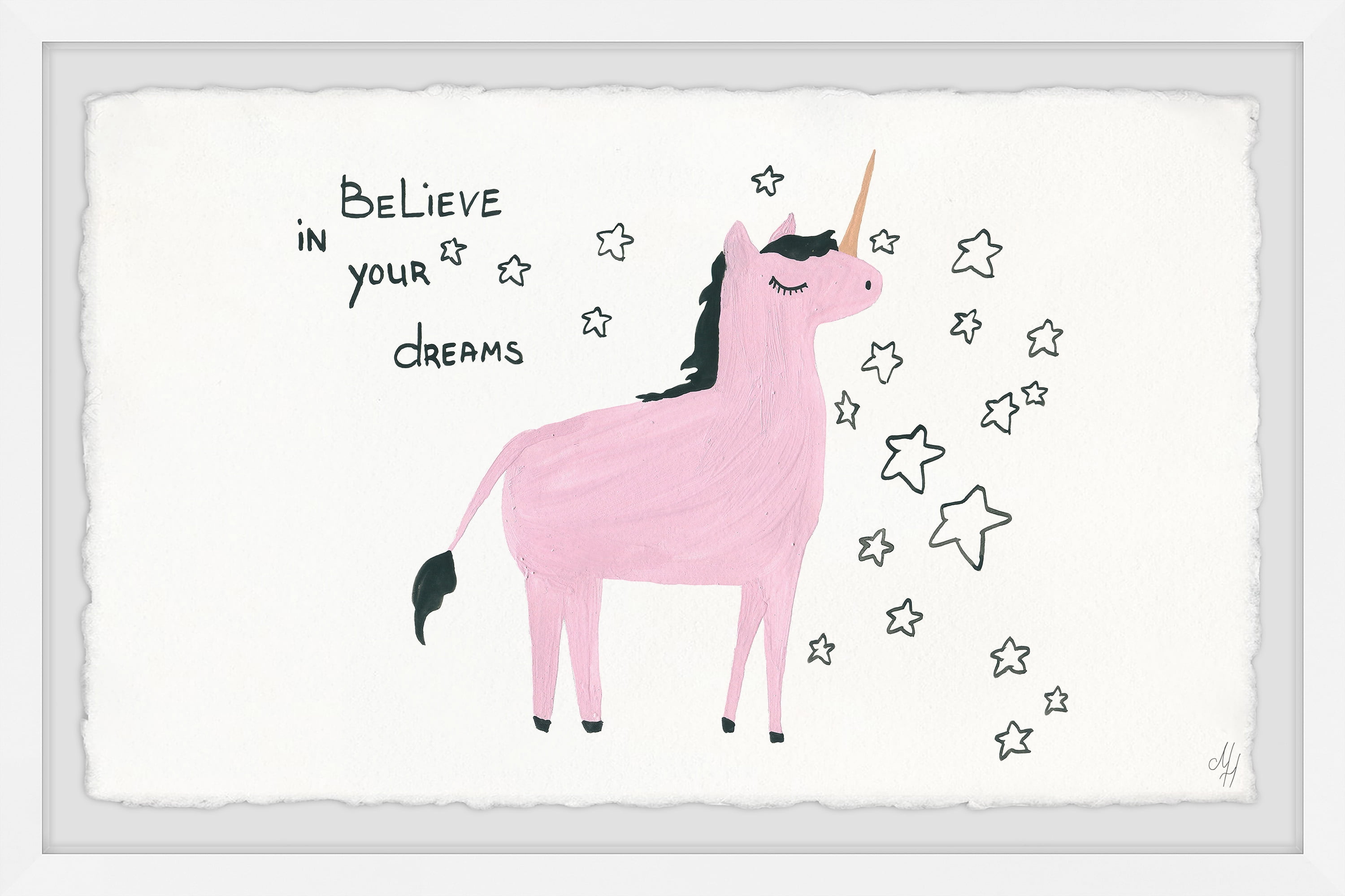 Marmont Hill Unicorn Dreams Framed Wall Art, 30.00" x 1.50"