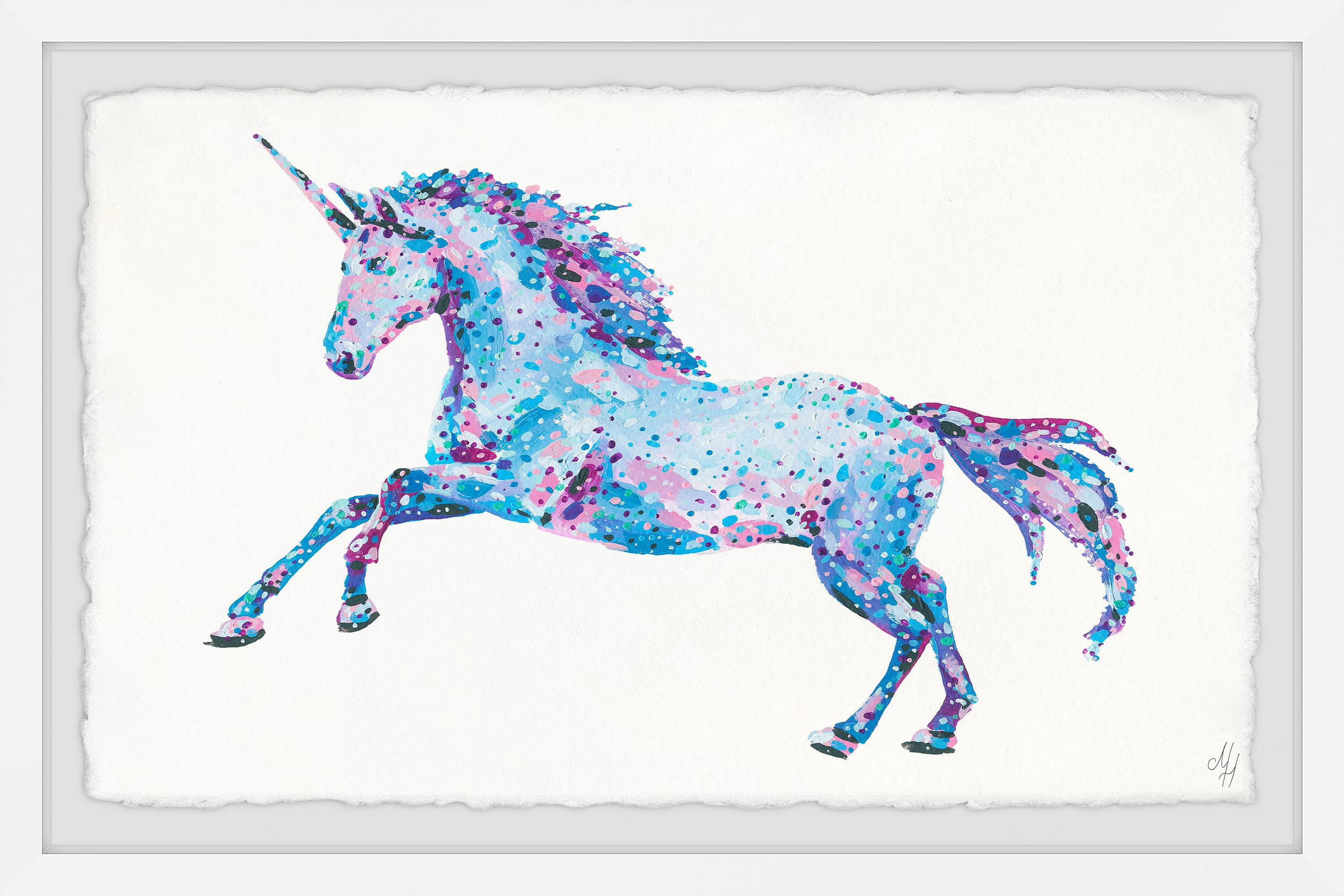 Marmont Hill Unicorn Magic Dust Framed Wall Art, 12.00" x 1.50"
