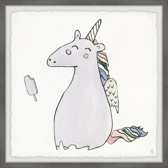 Marmont Hill Unicorn Popsicle Framed Wall Art