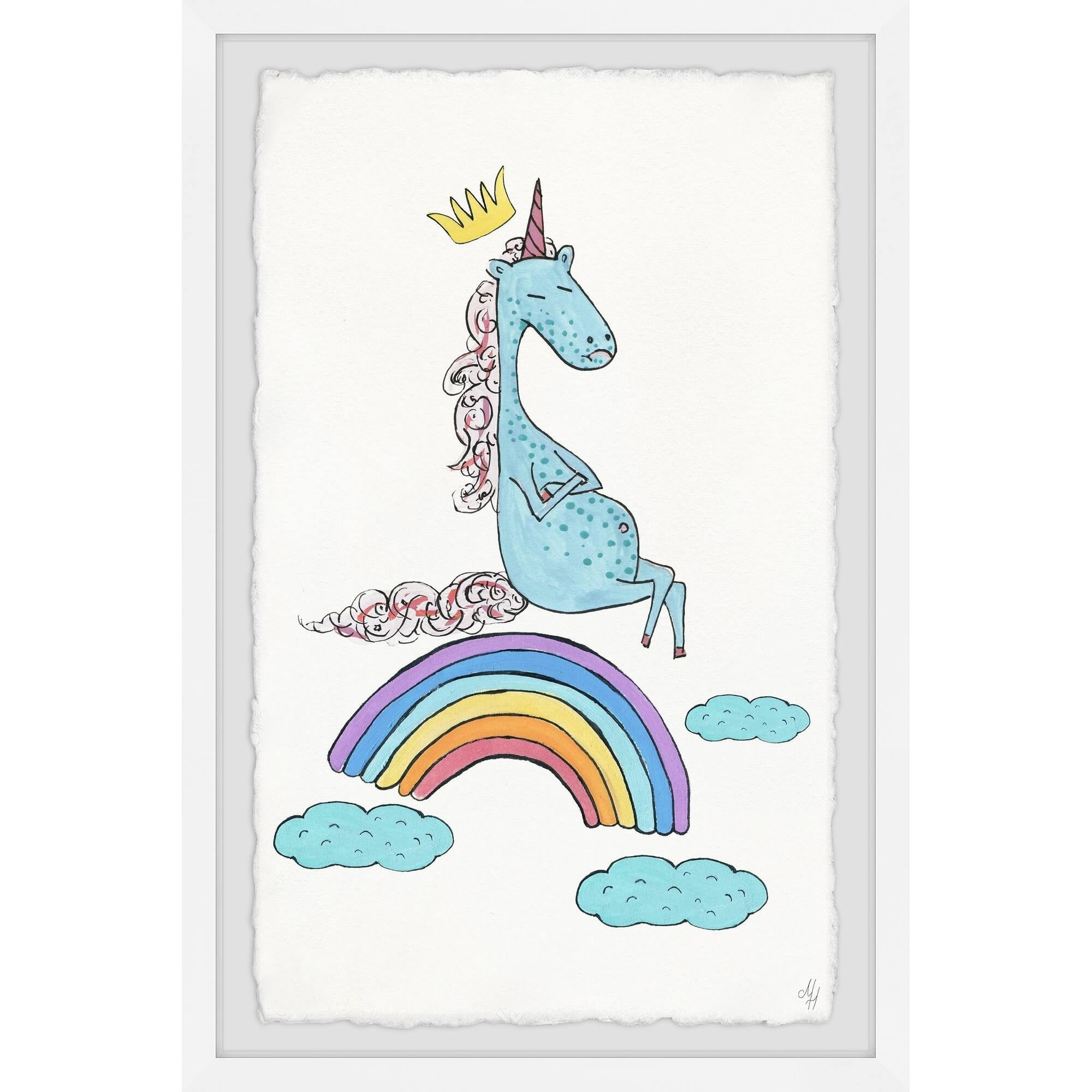 Marmont Hill Unicorn Rainbow Framed Wall Art