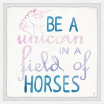 Marmont Hill Unicorn in a Field of Horses Framed Wall Art