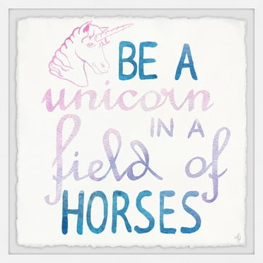 Marmont Hill Unicorn in a Field of Horses Framed Wall Art
