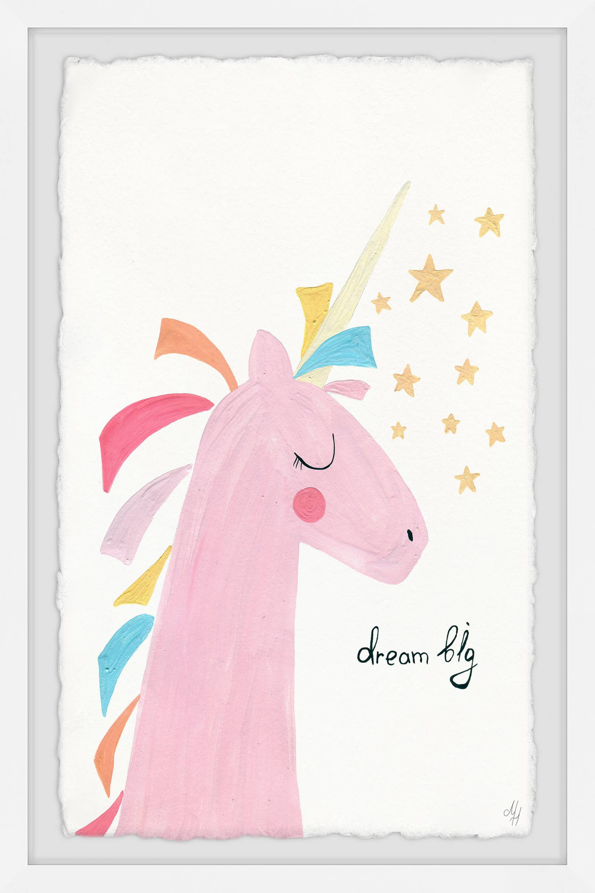 Marmont Hill Unicorn's Big Dream Framed Wall Art, 8.00" x 1.50"