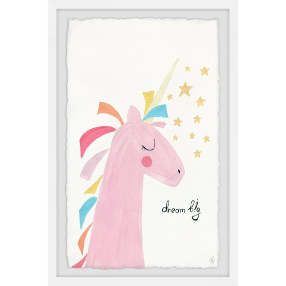 Marmont Hill Unicorn's Big Dream Framed Wall Art, 8.00" x 1.50"