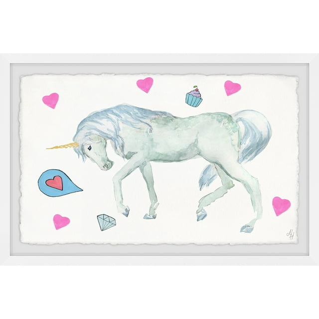 Marmont Hill Unicorn's Cupcake Framed Wall Art