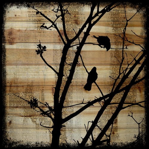 Marmont Hill "Upstairs Neighbor" by Vicki Butler Painting Print on Natural Pine Wood